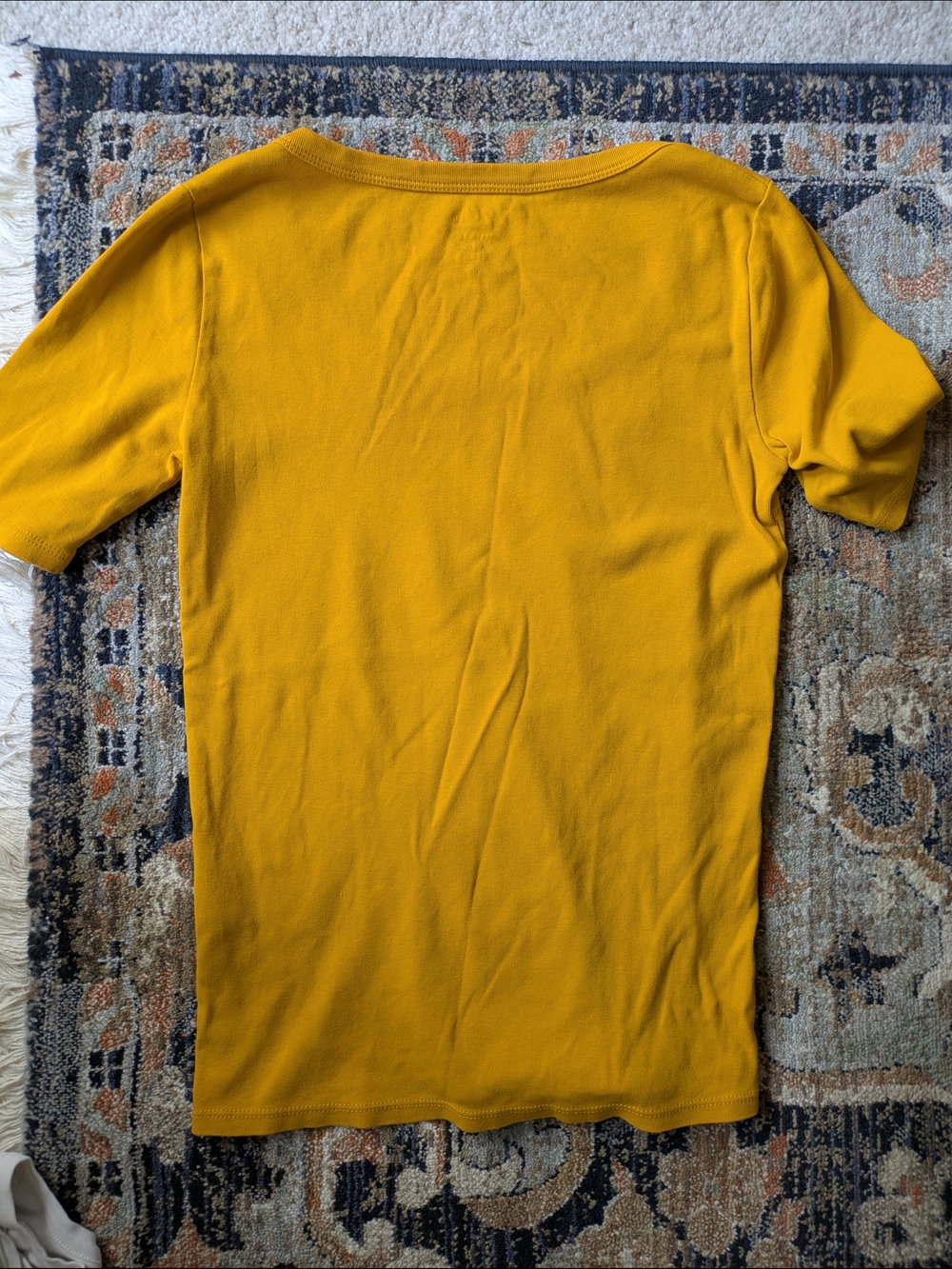 J. Crew Perfect Tee Scoop Neck Short Sleeve - Mustard - Picture 3 of 3